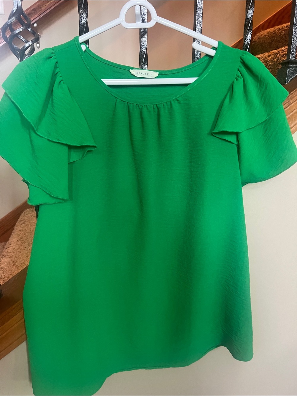Reborn J Kelly  Green Ruffle Sleeve Blouse